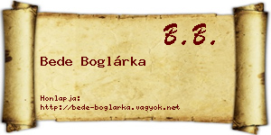 Bede Boglárka névjegykártya
